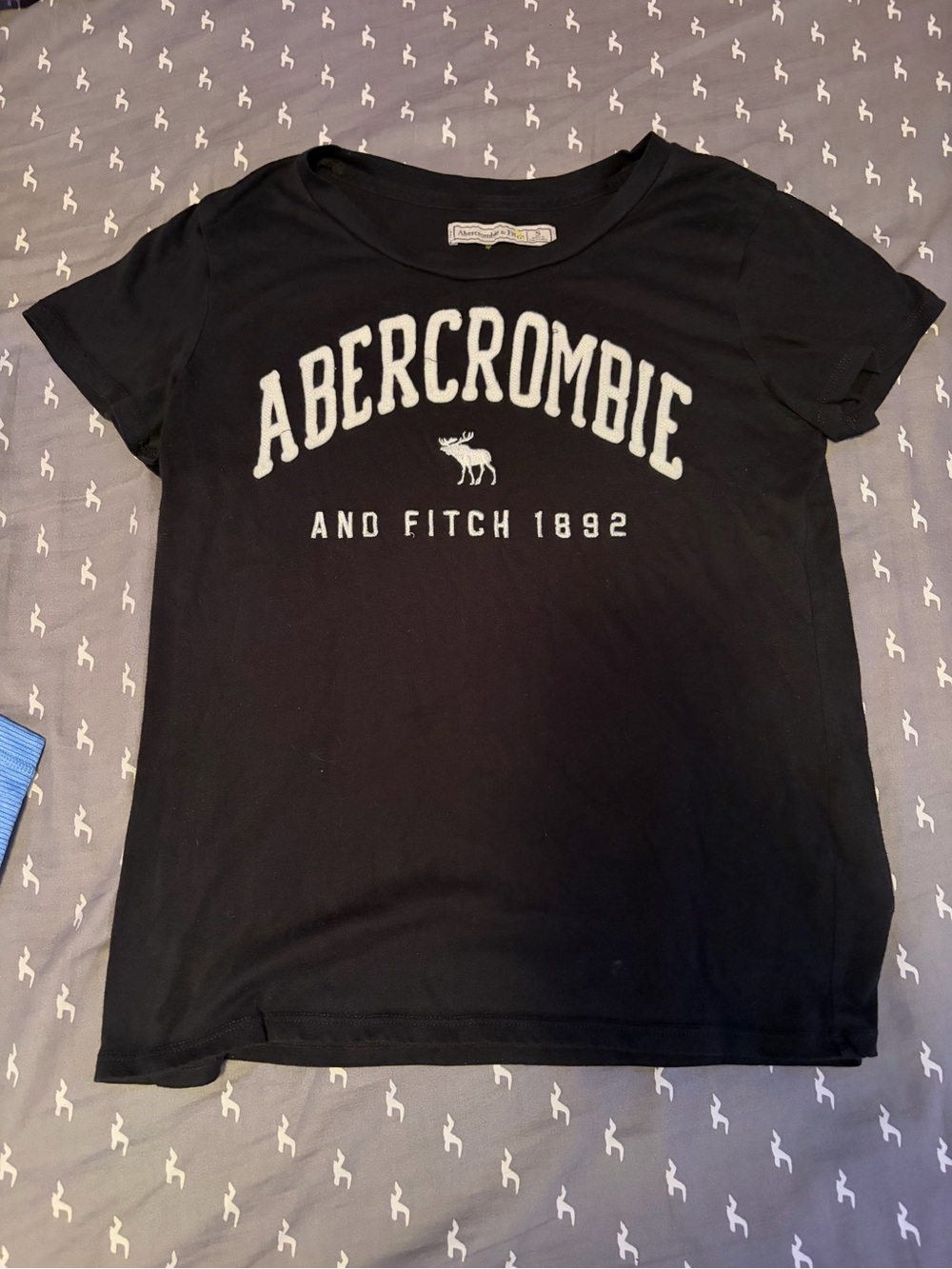 Abercrombie & Fitch Black Tee with White Logo